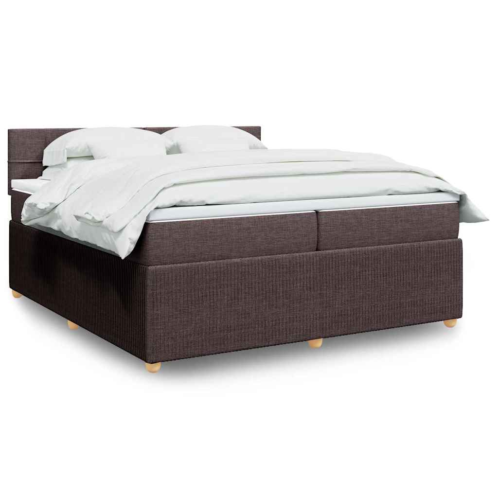 JUNG Vida Boxspringbett mit Matratze Dunkelbraun 200x200 cm Stoff