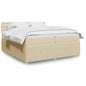 JUNG Vida Boxspringbett mit Matratze Creme 200x200 cm Stoff
