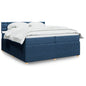 JUNG Vida Boxspringbett mit Matratze Blau 200x200 cm Stoff