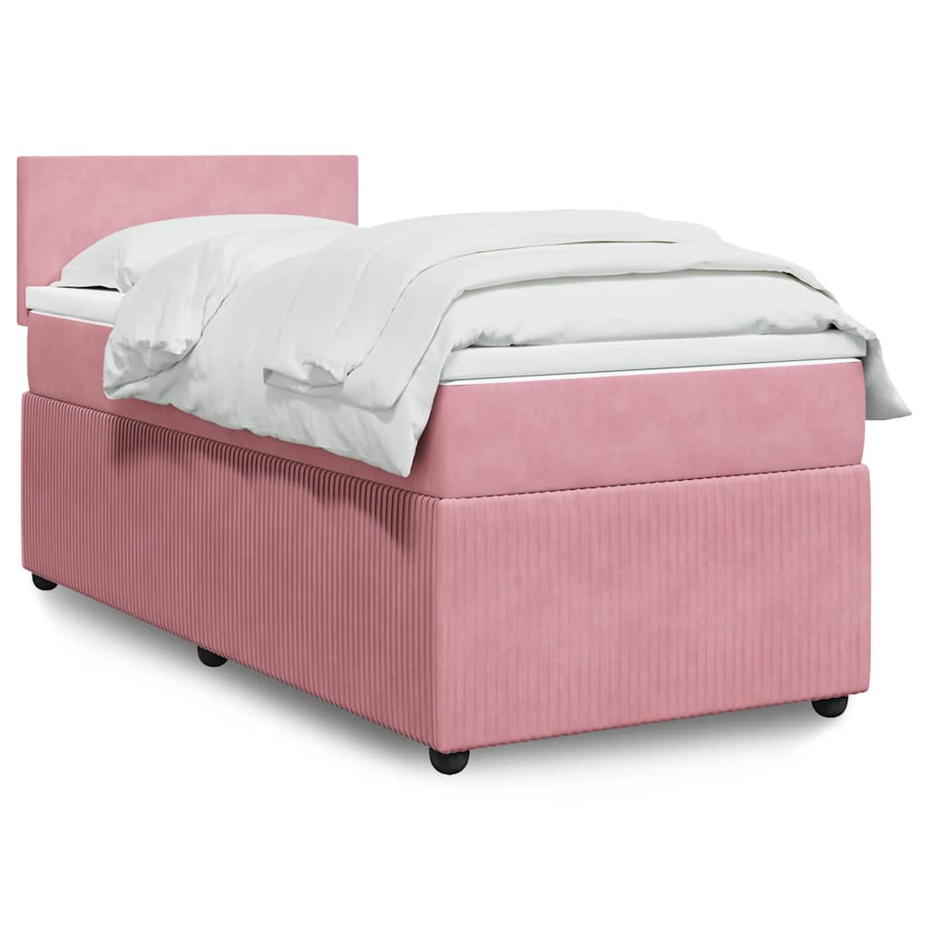 JUNG Vida Boxspringbett mit Matratze Rosa 90x190 cm Samt