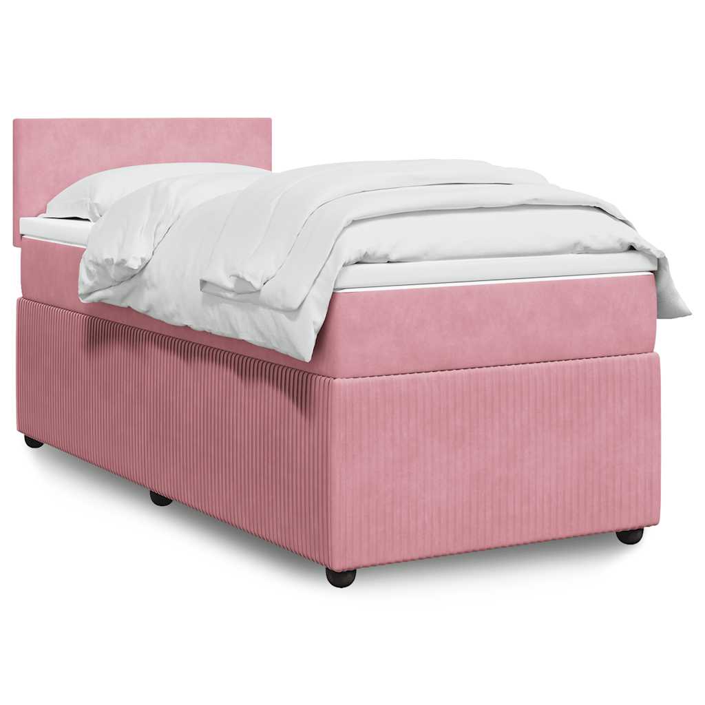 JUNG Vida Boxspringbett mit Matratze Rosa 100x200 cm Samt