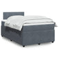 JUNG Vida Boxspringbett mit Matratze Dunkelgrau 120x190 cm Samt