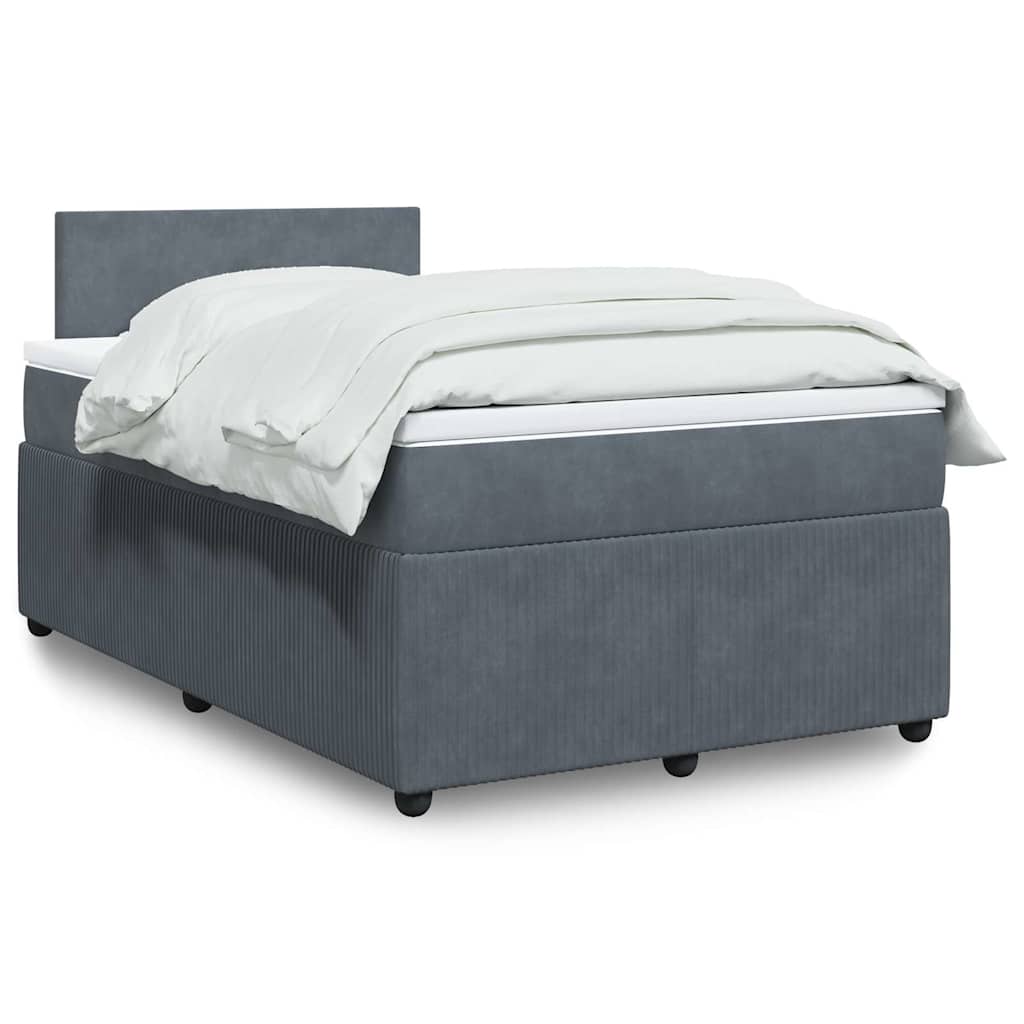 JUNG Vida Boxspringbett mit Matratze Dunkelgrau 120x200 cm Samt