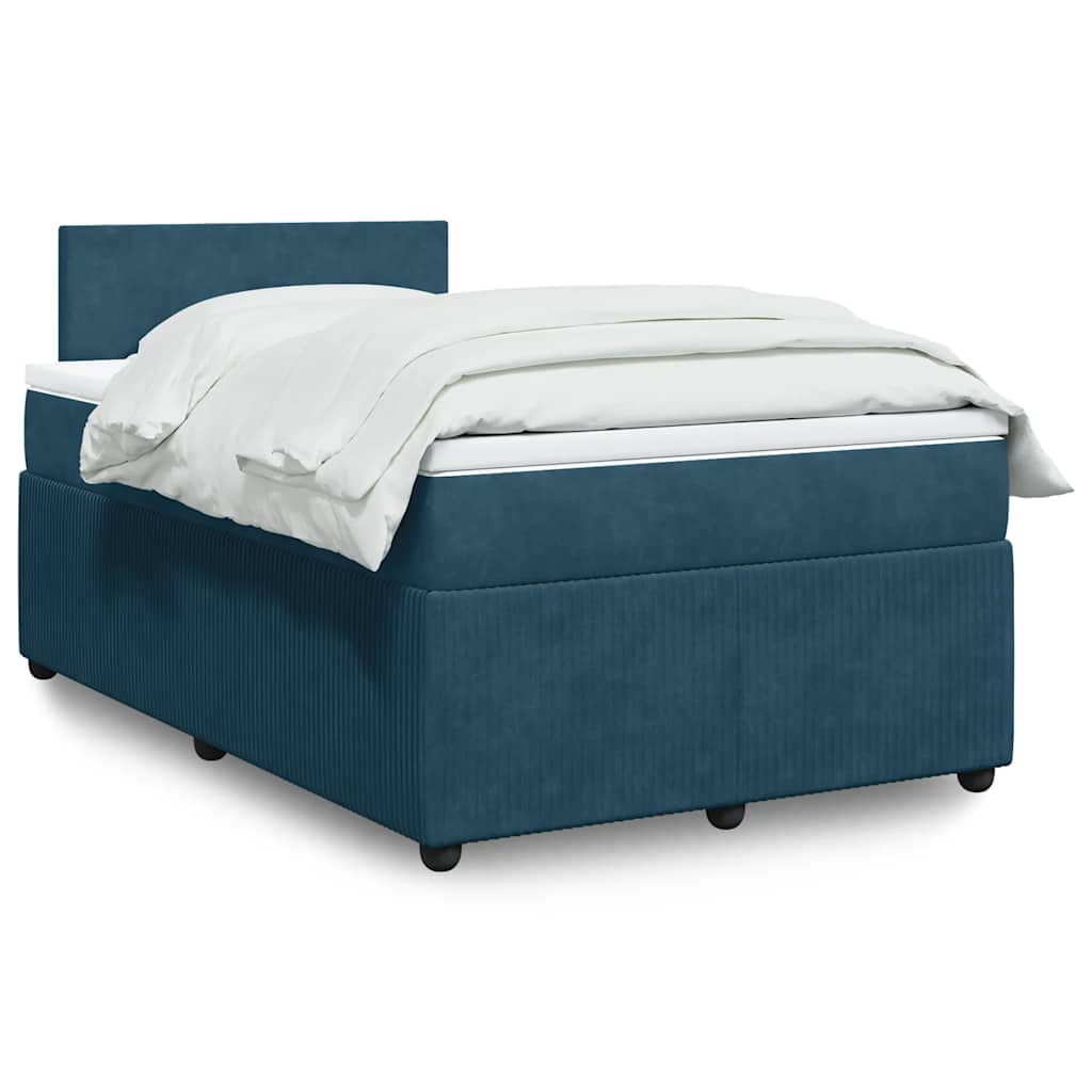 JUNG Vida Boxspringbett mit Matratze Blau 120x200 cm Samt