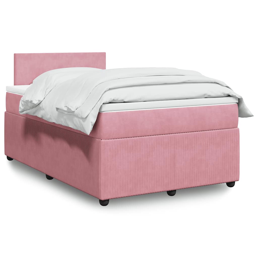 JUNG Vida Boxspringbett mit Matratze Rosa 120x200 cm Samt
