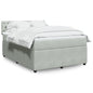 JUNG Vida Boxspringbett mit Matratze Hellgrau 140x200 cm Samt