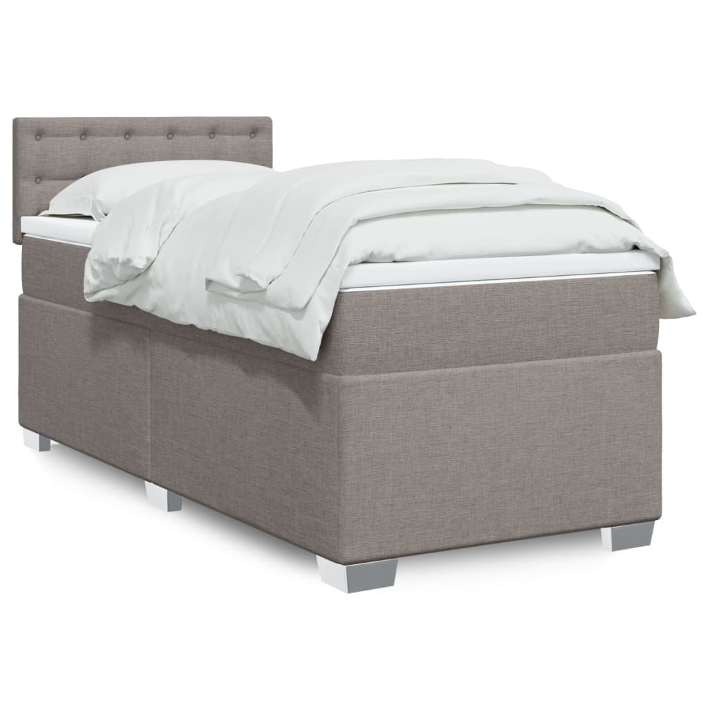 JUNG Vida Boxspringbett mit Matratze Taupe 90x200 cm Stoff