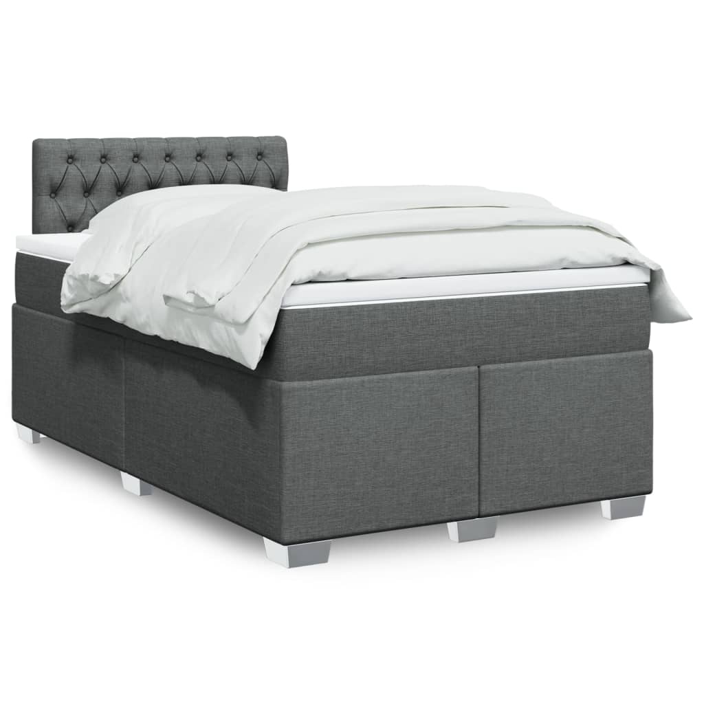 JUNG Vida Boxspringbett mit Matratze Dunkelgrau 120x200 cm Stoff