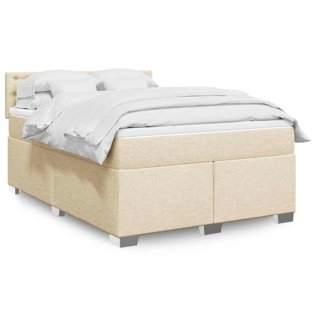 JUNG Vida Boxspringbett mit Matratze Creme 160x200 cm Stoff