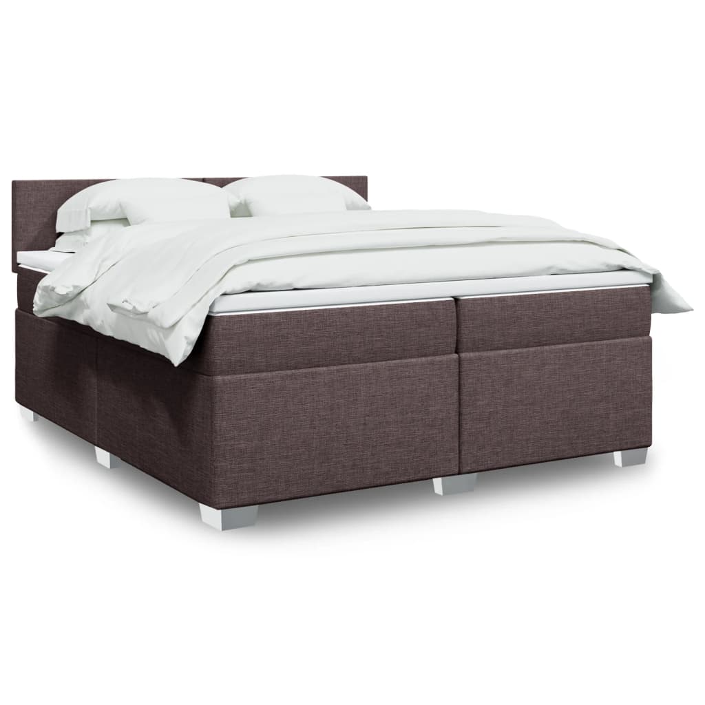 JUNG Vida Boxspringbett mit Matratze Dunkelbraun 200x200 cm Stoff