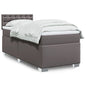 JUNG Vida Boxspringbett mit Matratze Grau 90x200 cm Kunstleder