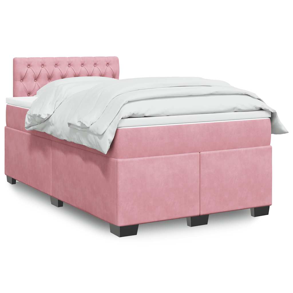 JUNG Vida Boxspringbett mit Matratze Rosa 120x190 cm Samt