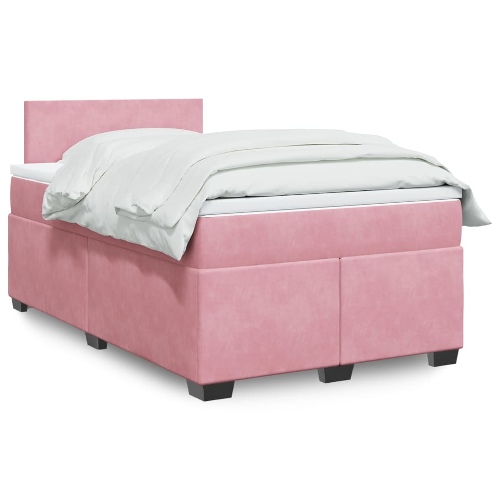 JUNG Vida Boxspringbett mit Matratze Rosa 120x200 cm Samt