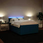 JUNG Vida Boxspringbett mit Matratze Blau 140x200 cm Samt