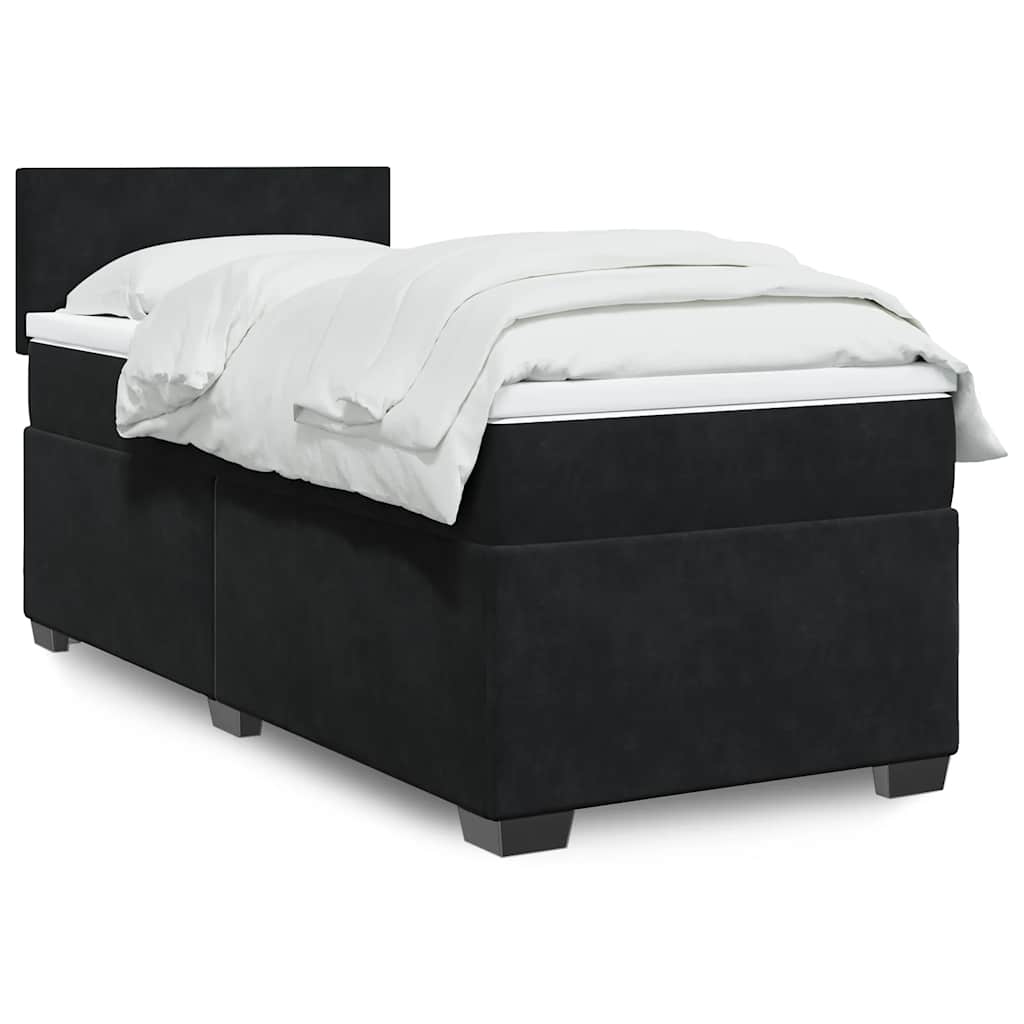 JUNG Vida Boxspringbett mit Matratze Schwarz Samt