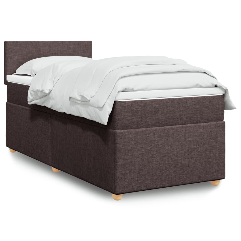 JUNG Vida Boxspringbett mit Matratze Dunkelbraun 90x190 cm Stoff