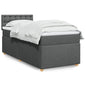 JUNG Vida Boxspringbett mit Matratze Dunkelgrau 100x200 cm Stoff