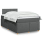 JUNG Vida Boxspringbett mit Matratze Dunkelgrau 120x200 cm Stoff