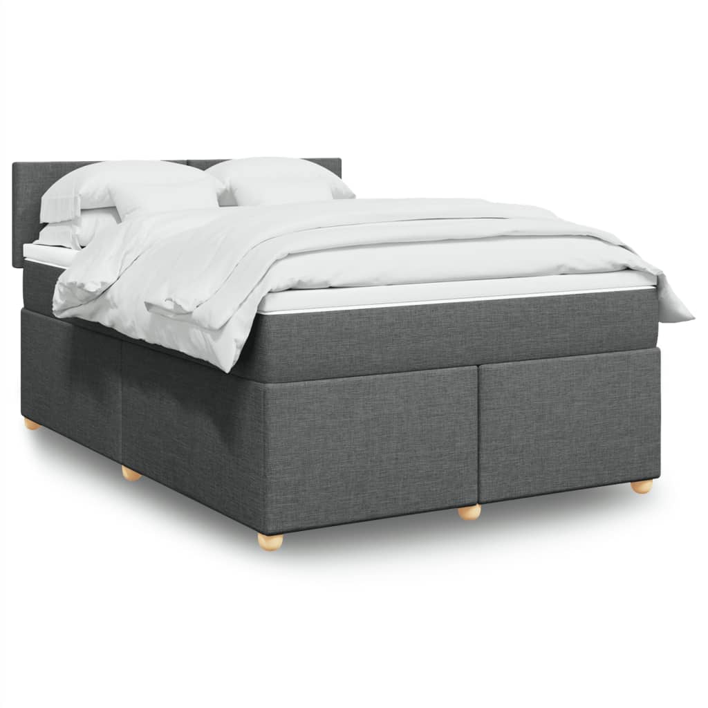 JUNG Vida Boxspringbett mit Matratze Dunkelgrau 140x190 cm Stoff