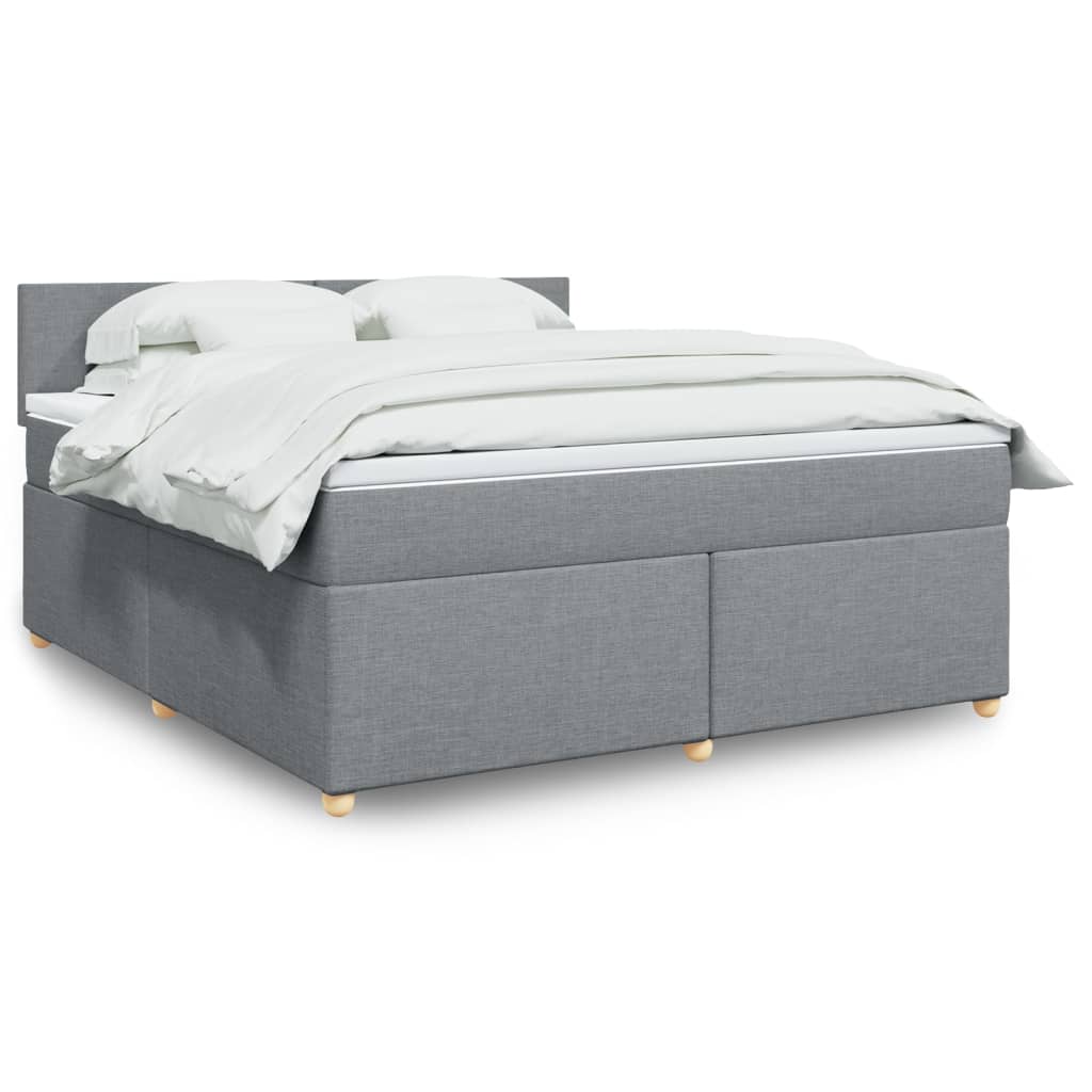 JUNG Vida Boxspringbett mit Matratze Hellgrau 180x200 cm Stoff