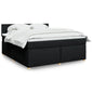 JUNG Vida Boxspringbett mit Matratze Schwarz 180x200 cm Stoff