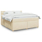 JUNG Vida Boxspringbett mit Matratze Creme 180x200 cm Stoff