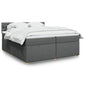 JUNG Vida Boxspringbett mit Matratze Dunkelgrau 200x200 cm Stoff