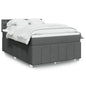 JUNG Vida Boxspringbett mit Matratze Dunkelgrau 140x200 cm Stoff