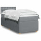 JUNG Vida Boxspringbett mit Matratze Hellgrau 80x200 cm Stoff