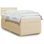 JUNG Vida Boxspringbett mit Matratze Creme 90x190 cm Stoff