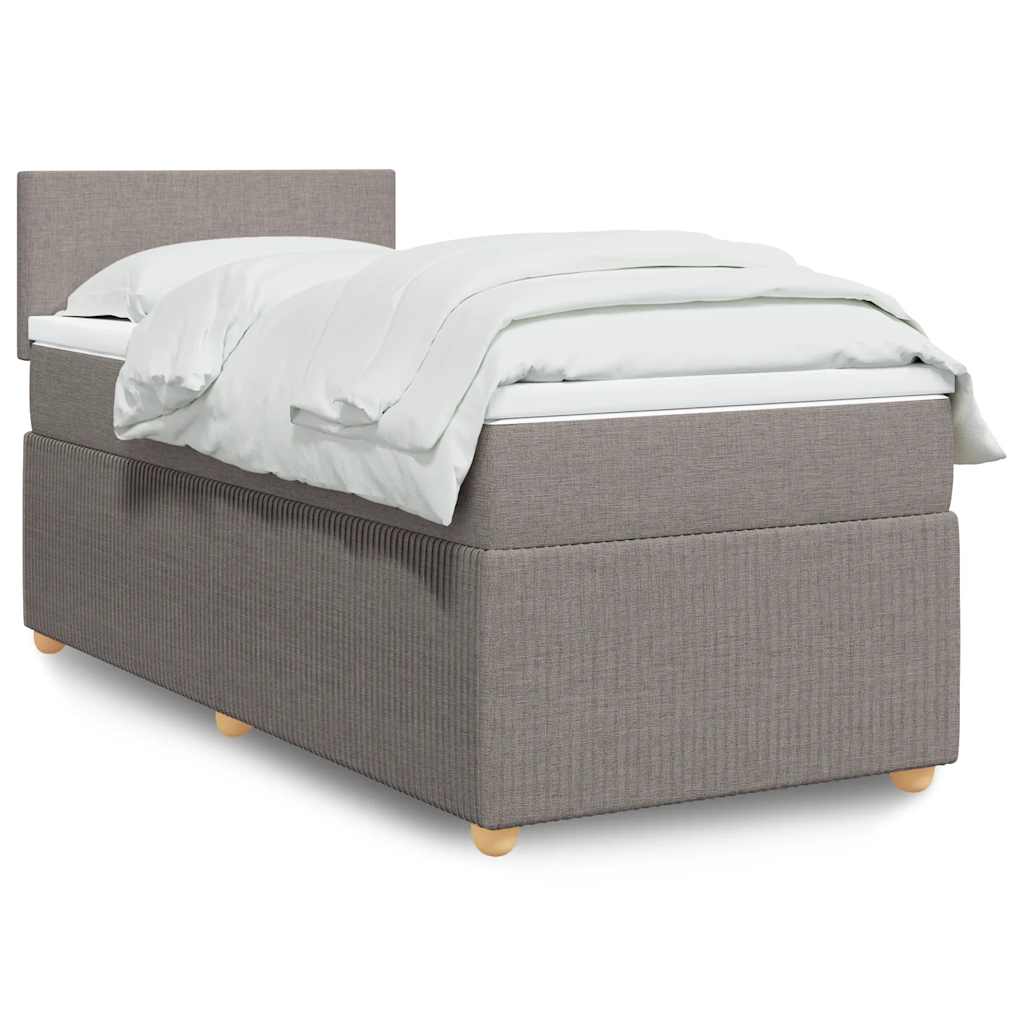 JUNG Vida Boxspringbett mit Matratze Taupe 90x200 cm Stoff