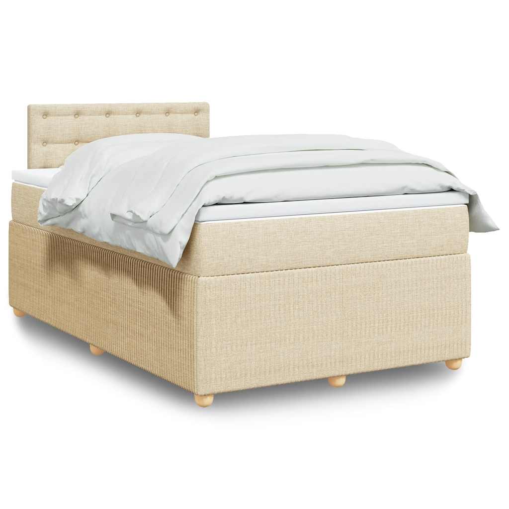 JUNG Vida Boxspringbett mit Matratze Creme 120x190 cm Stoff