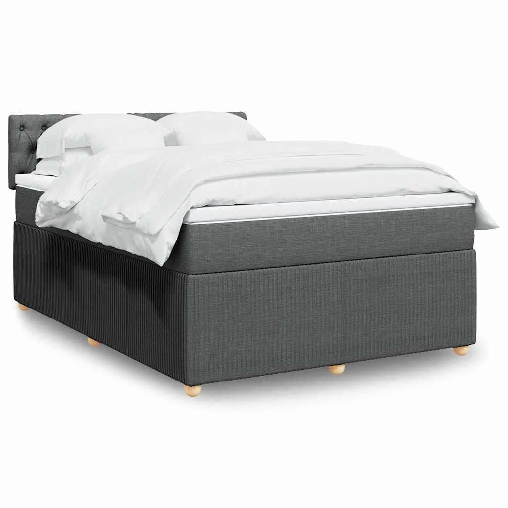 JUNG Vida Boxspringbett mit Matratze Dunkelgrau 140x190 cm Stoff
