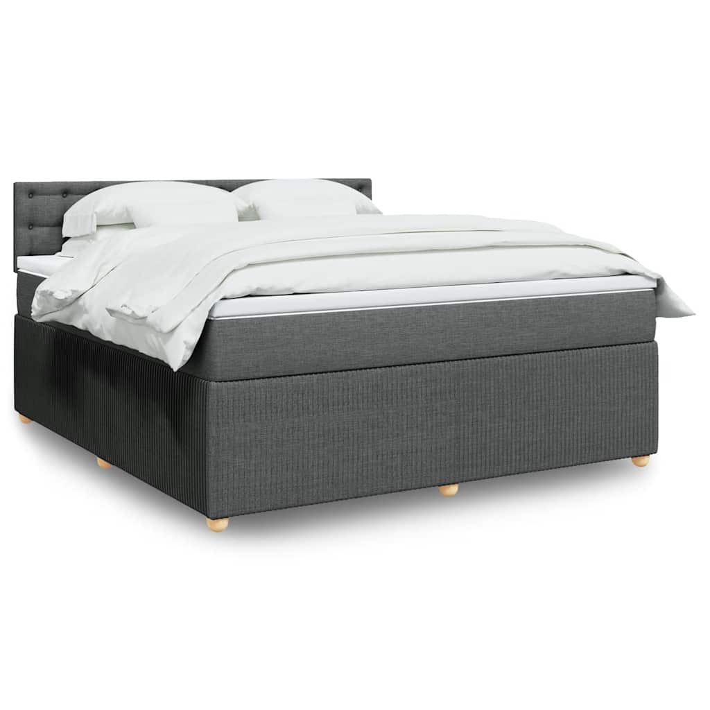 JUNG Vida Boxspringbett mit Matratze Dunkelgrau 180x200 cm Stoff