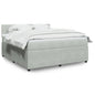 JUNG Vida Boxspringbett mit Matratze Hellgrau 180x200 cm Samt