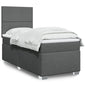 JUNG Vida Boxspringbett mit Matratze Dunkelgrau 80x200 cm Stoff