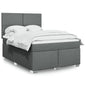 JUNG Vida Boxspringbett mit Matratze Dunkelgrau 140x190 cm Stoff
