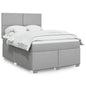 JUNG Vida Boxspringbett mit Matratze Hellgrau 140x200 cm Stoff