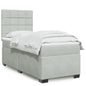 JUNG Vida Boxspringbett mit Matratze Hellgrau 80x200 cm Samt