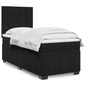 JUNG Vida Boxspringbett mit Matratze Schwarz 80x200 cm Samt