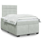 JUNG Vida Boxspringbett mit Matratze Hellgrau 120x190 cm Samt