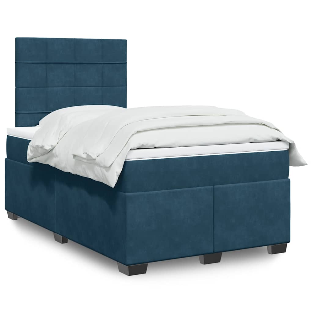 JUNG Vida Boxspringbett mit Matratze Blau 120x190 cm Samt
