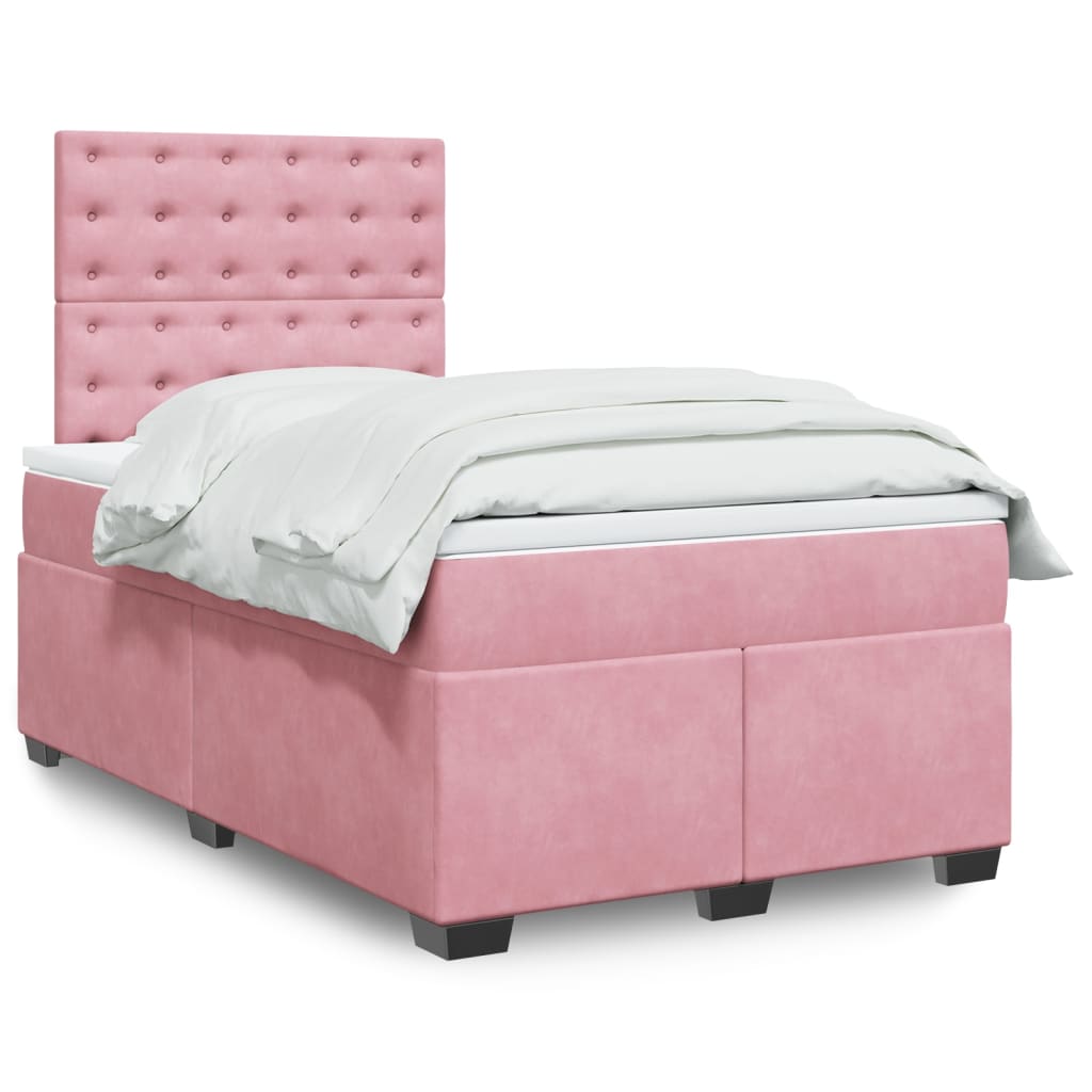 JUNG Vida Boxspringbett mit Matratze Rosa 120x200 cm Samt