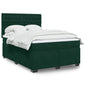 JUNG Vida Boxspringbett mit Matratze Dunkelgrün 140x190 cm Samt