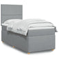 JUNG Vida Boxspringbett mit Matratze Hellgrau 90x190 cm Stoff