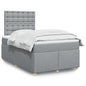JUNG Vida Boxspringbett mit Matratze Hellgrau 120x200 cm Stoff