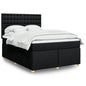 JUNG Vida Boxspringbett mit Matratze Schwarz 140x190 cm Stoff