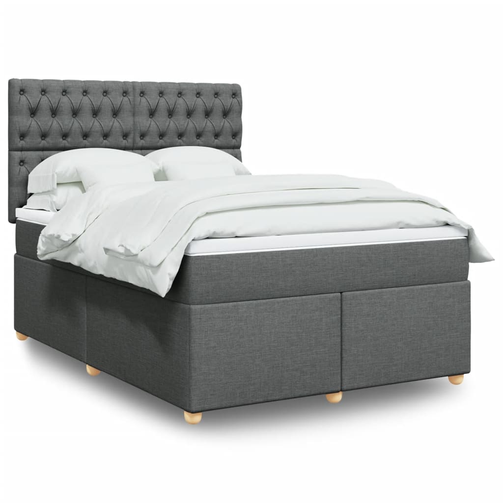 JUNG Vida Boxspringbett mit Matratze Dunkelgrau 160x200 cm Stoff