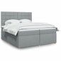 JUNG Vida Boxspringbett mit Matratze Hellgrau 200x200 cm Stoff