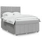 JUNG Vida Boxspringbett mit Matratze Hellgrau 140x200 cm Stoff